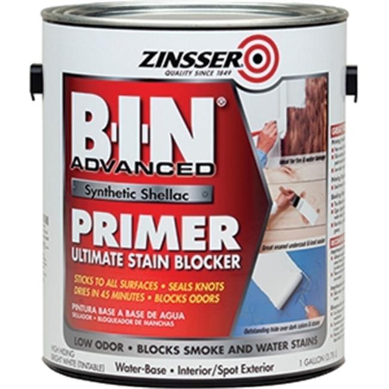 Zinsser Company 270976 1 Gallon B-I-N Advanced White Synthetic Shellac Stain & Odor Blocking Primer